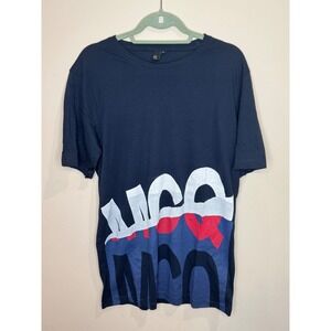 McQ Alexander McQueen Navy Logo Tshirt Sz XL Mens 100% Cotton